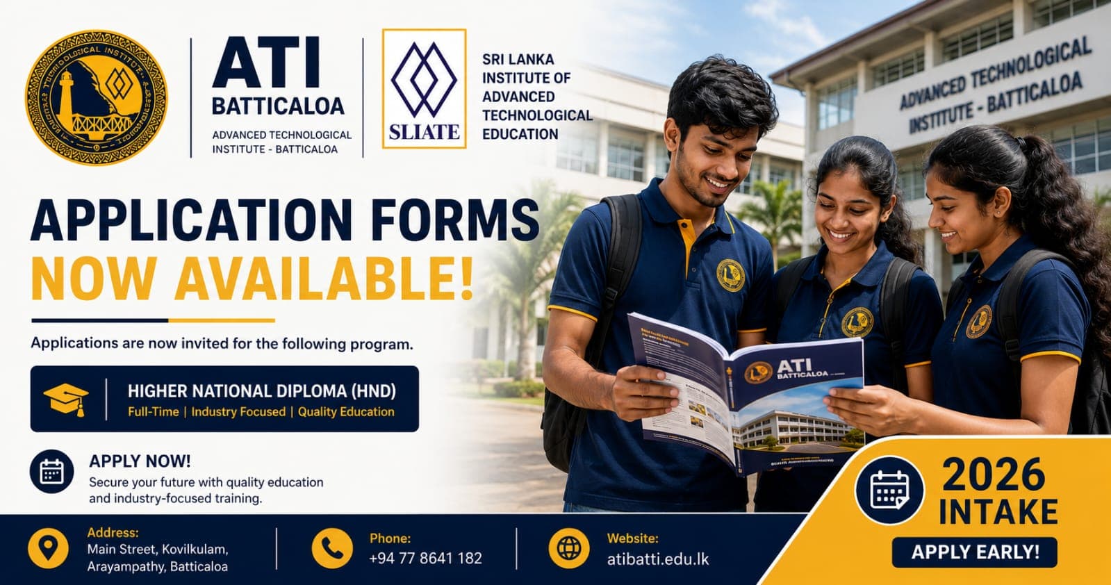 SLIATE HND Admissions 2026 – Applications Now Open